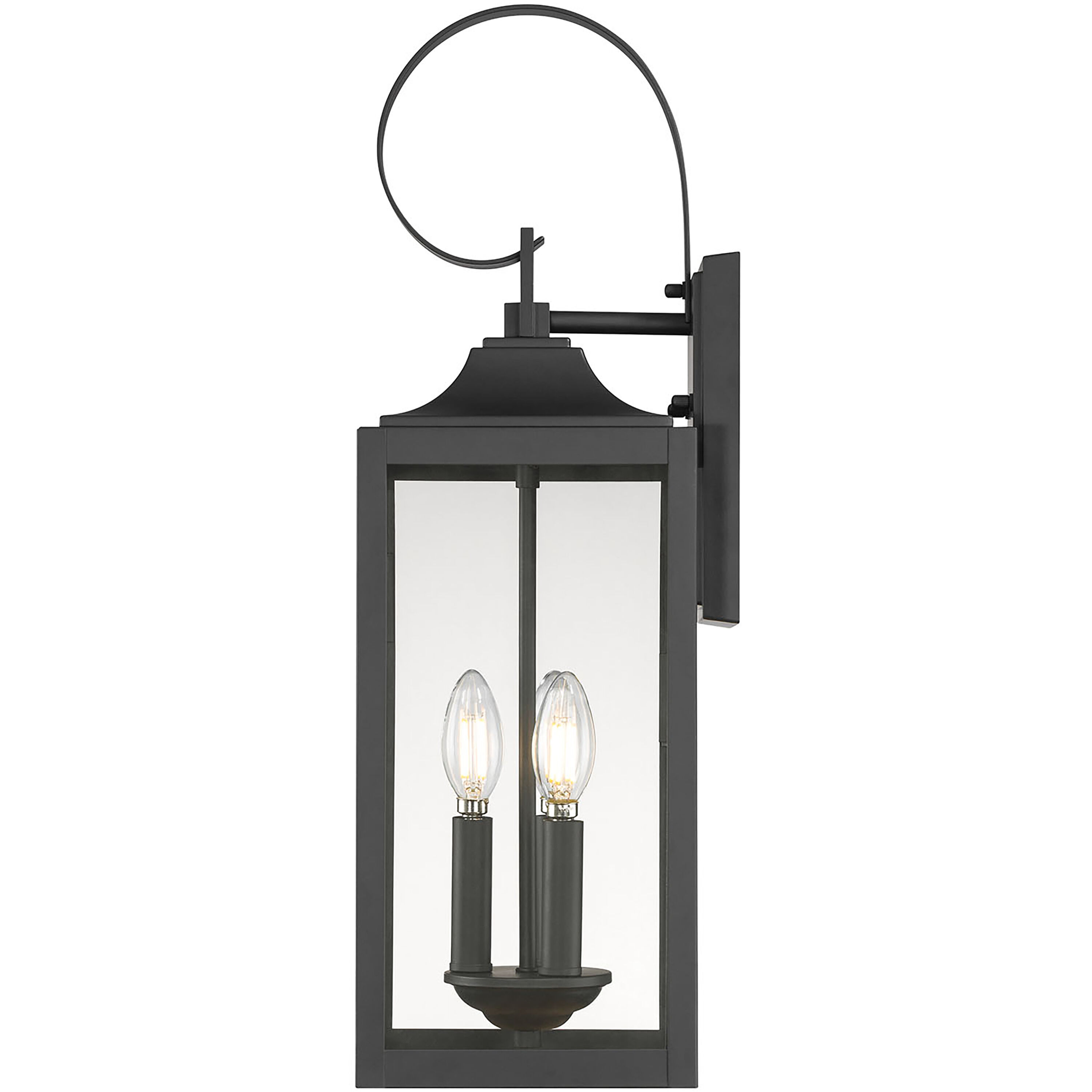 Halston 3 Light 23.25 inch Powder Coated Black Outdoor Wall Sconce