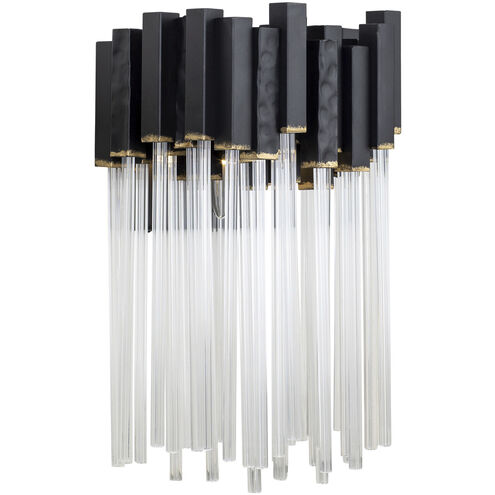 Matrix 1 Light 7 inch Matte Black and French Gold Sconce Wall Light