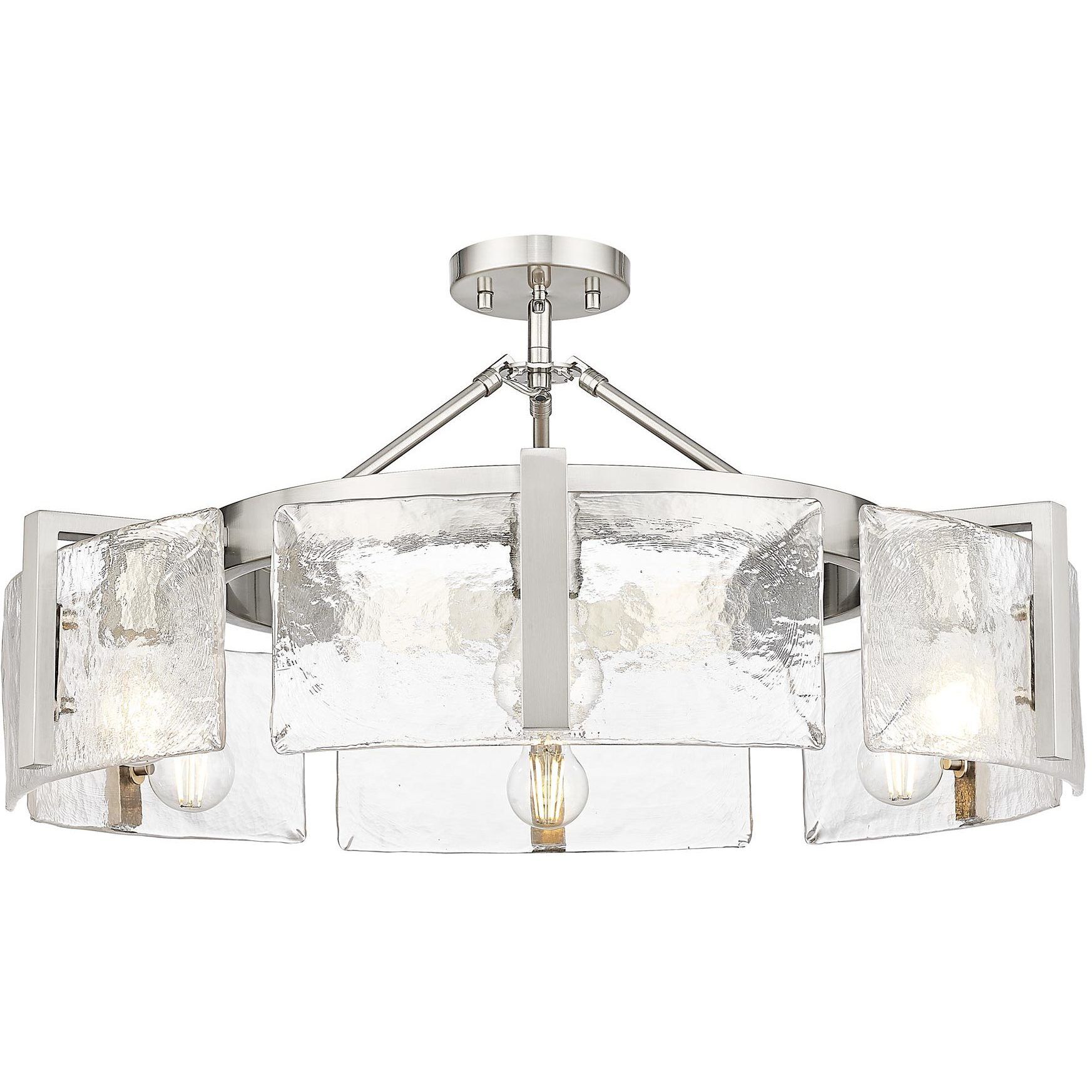 Aenon 6 Light 27.75 inch Pewter Semi-Flush Mount Ceiling Light