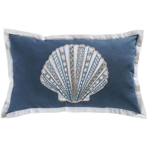 Bahama 26 X 5.5 inch Crema with Navy Lumbar Pillow, 16X26