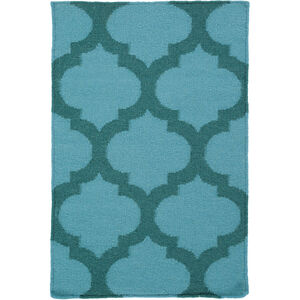 Frontier 36 X 24 inch Teal, Dark Green Rug