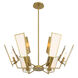 Ricochet 6 Light 32 inch Soft Brass Chandelier Ceiling Light