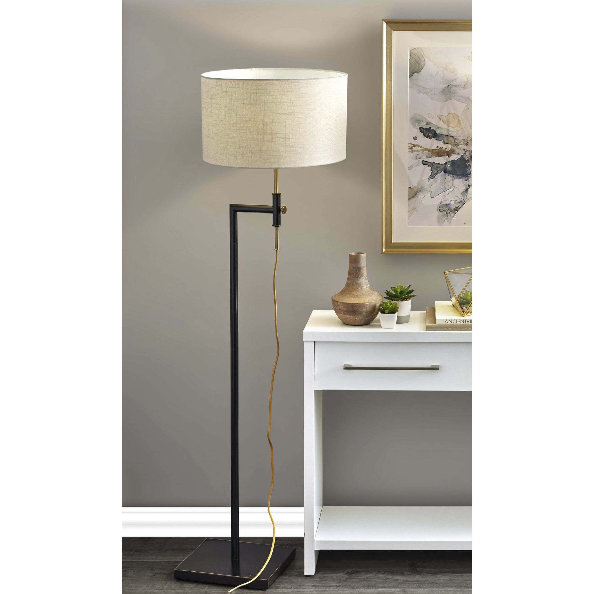 Winthrop 53 inch 100 watt Antique Bronze Floor Lamp Portable Light