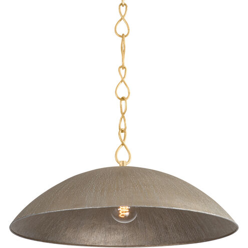 Eve 1 Light 24 inch Vintage Gold Leaf and Textured Warm Silver Leaf Pendant Ceiling Light