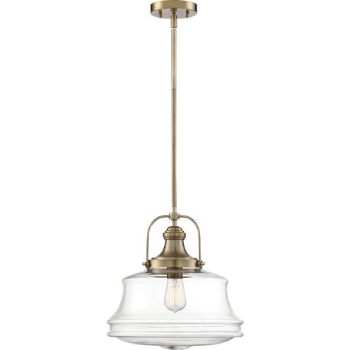 Basel 1 Light 14 inch Burnished Brass and Clear Pendant Ceiling Light