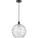Edison Athens Deco Swirl 1 Light 12 inch Matte Black Mini Pendant Ceiling Light