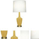 Emma 34.25 inch 150 watt Sunset Yellow Glazed Ceramic with Warm Brass Table Lamp Portable Light