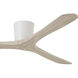 Avtur 60 inch Flat White with Bleached Wood Blades Flush Mount Ceiling Fan