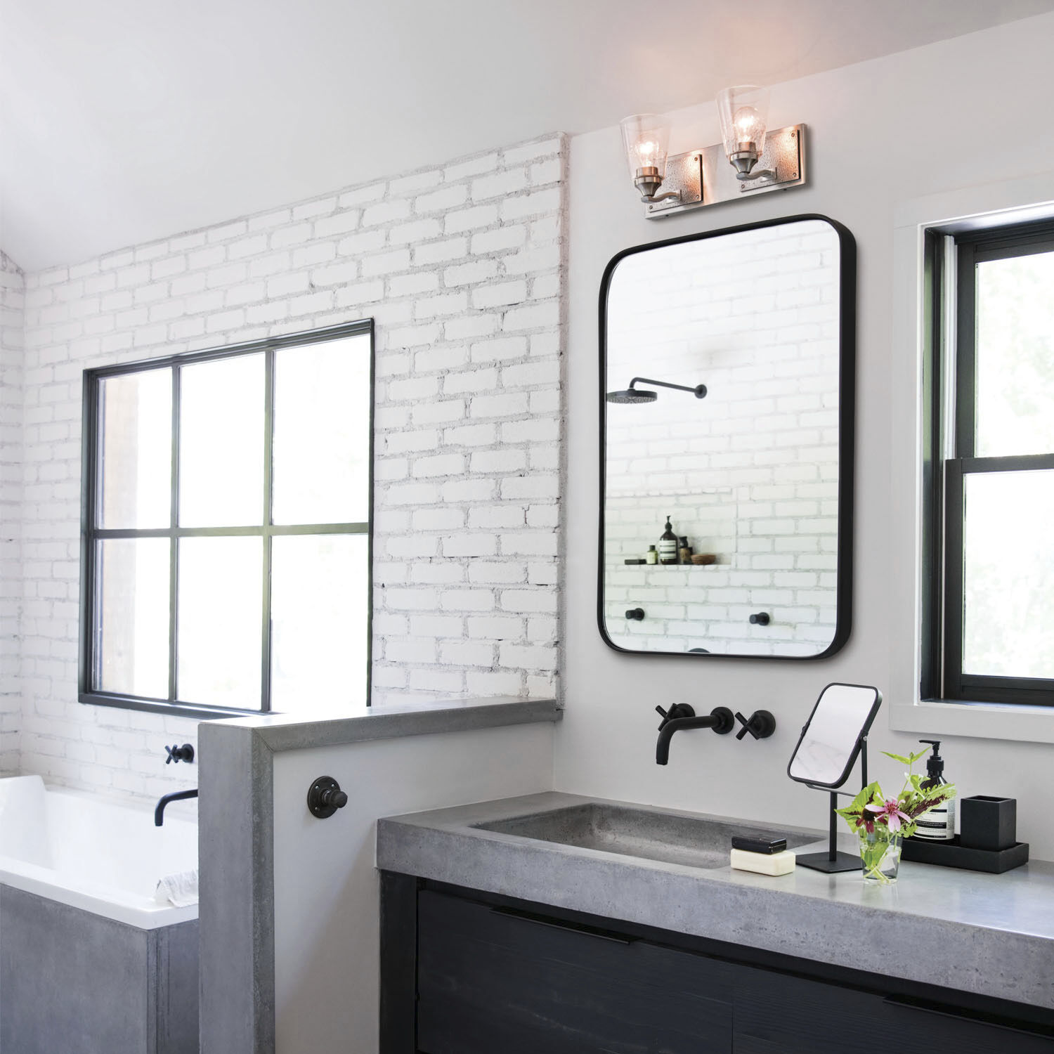 Jackson 2 Light 16.25 inch Brushed Nickel with Polished Antique Nickel Vanity Light Wall Light