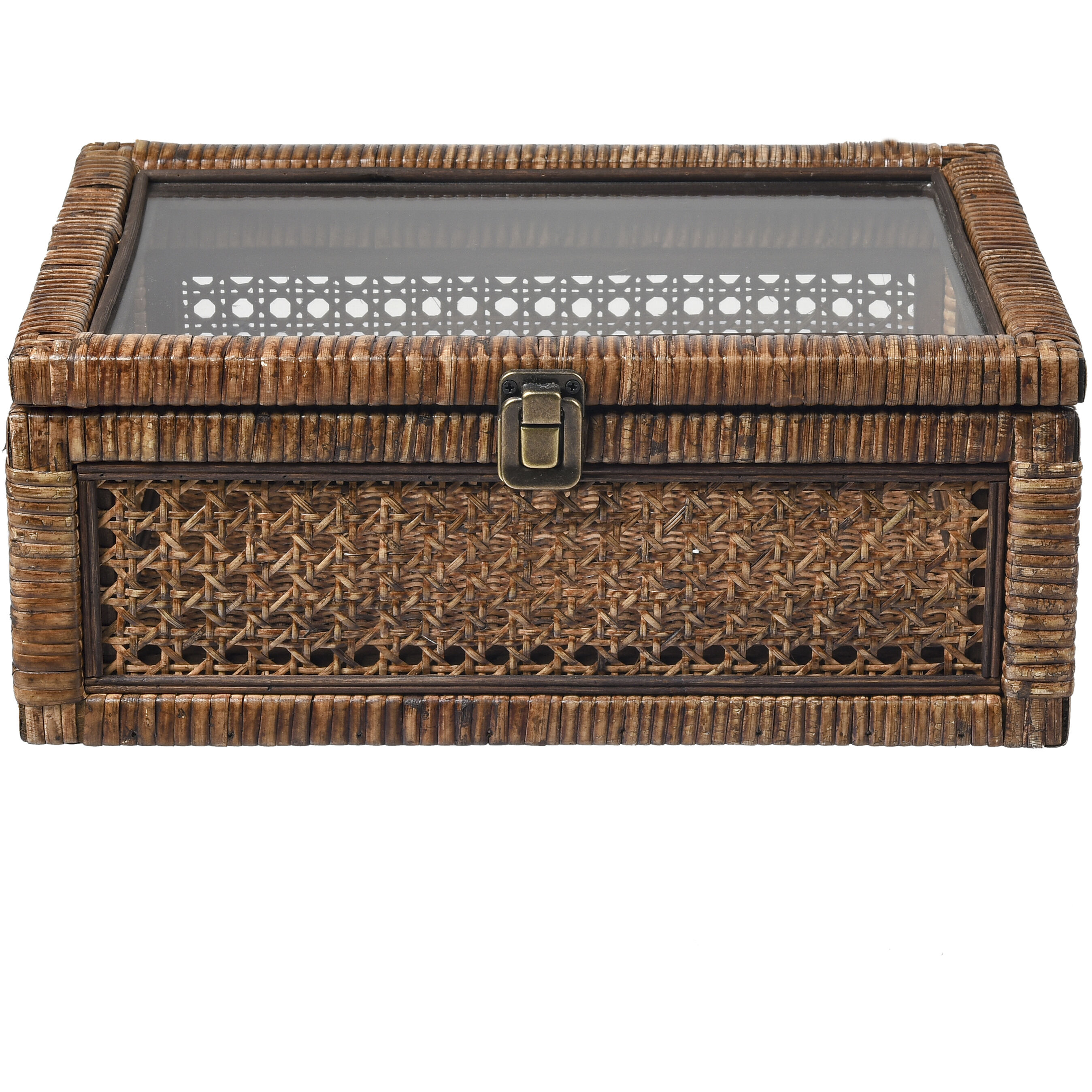 Bowman 13.5 X 9.5 inch Rich Brown with Clear and Aged Bronze Box, Set of 2