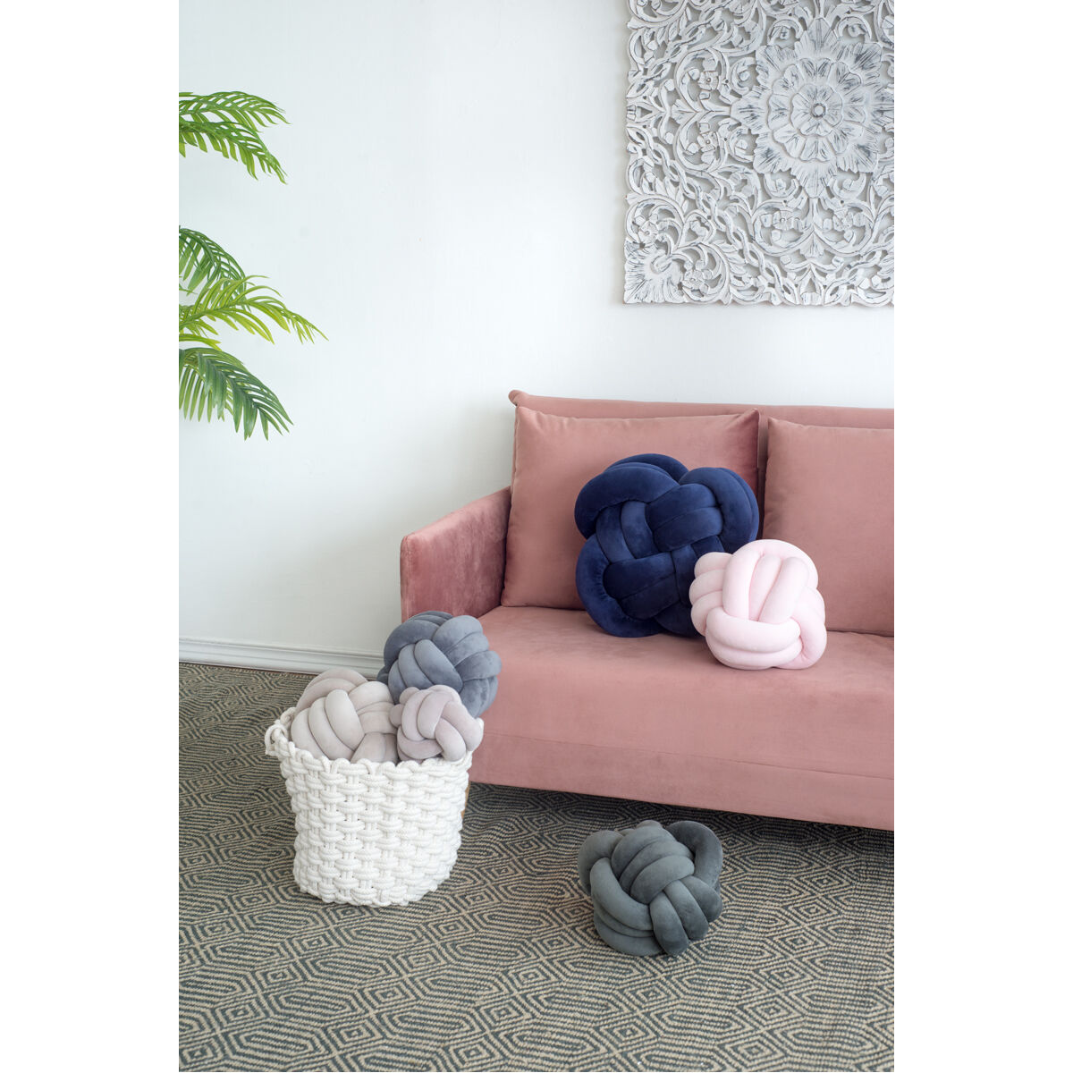 Channing Gray Velvet Knots