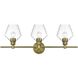 Gene 3 Light 28 inch Satin Gold Bath Sconce Wall Light