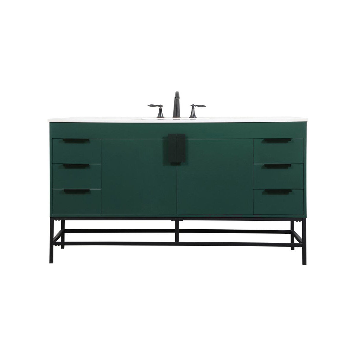 Eugene 60 X 22 X 33.5 inch Green Vanity Sink Set