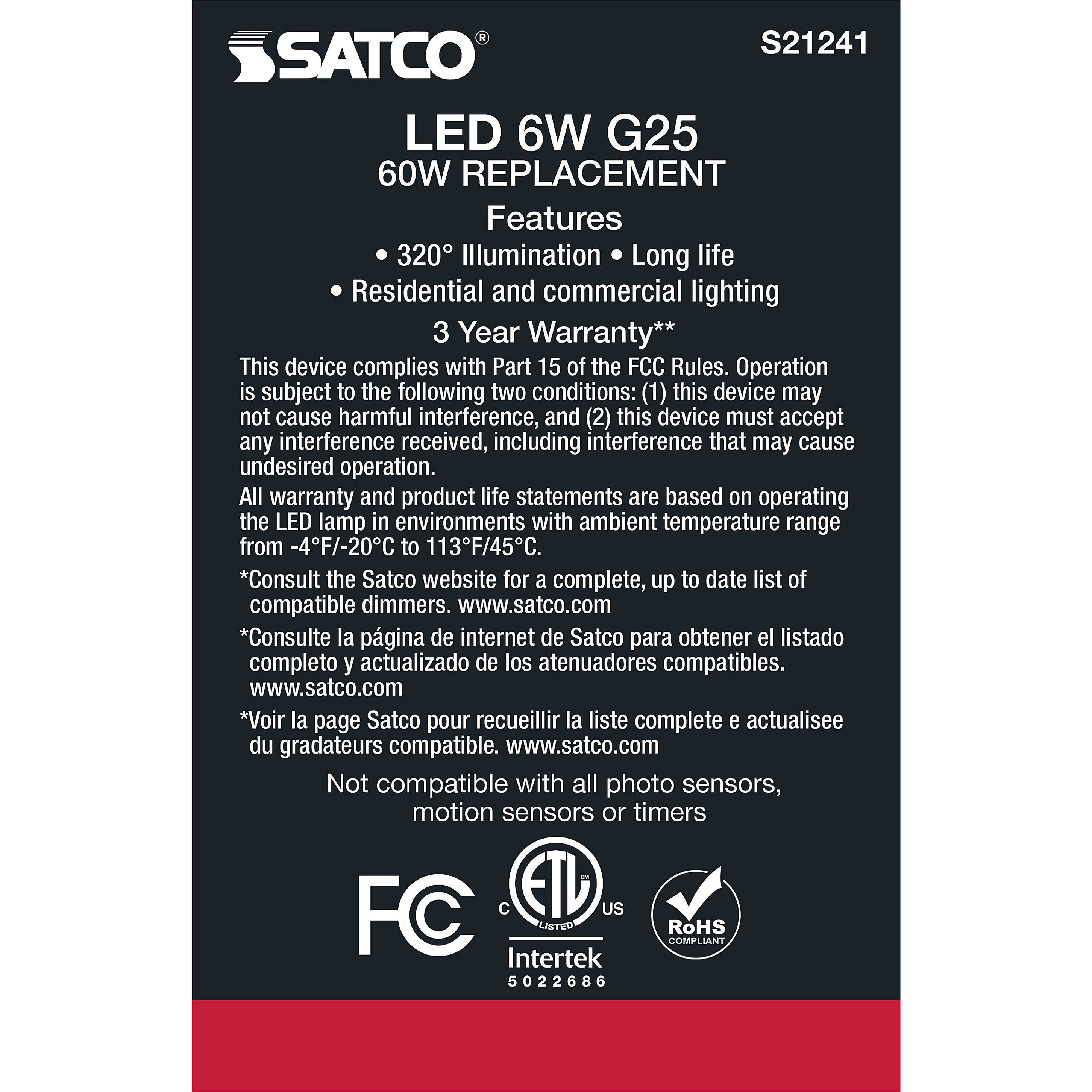 Lumos LED Medium Medium 6.00 watt 5000K LED Filament