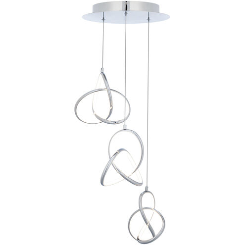 Vornado LED 12 inch Chrome Multi-Light Pendant Ceiling Light, dweLED