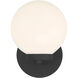 Ardeva 1 Light 6 inch Matte Black Wall Sconce Wall Light