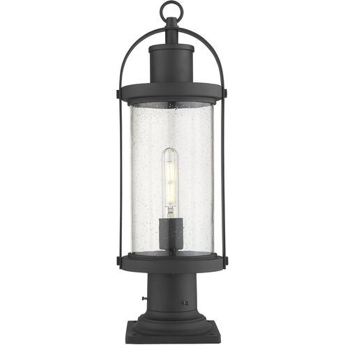 Roundhouse 1 Light 22.5 inch Black Outdoor Pier Mounted Fixture