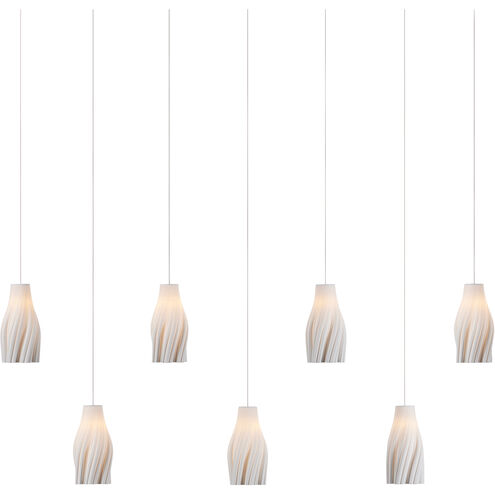 Posh 7 Light 57 inch White/Silver Multi-Drop Pendant Ceiling Light