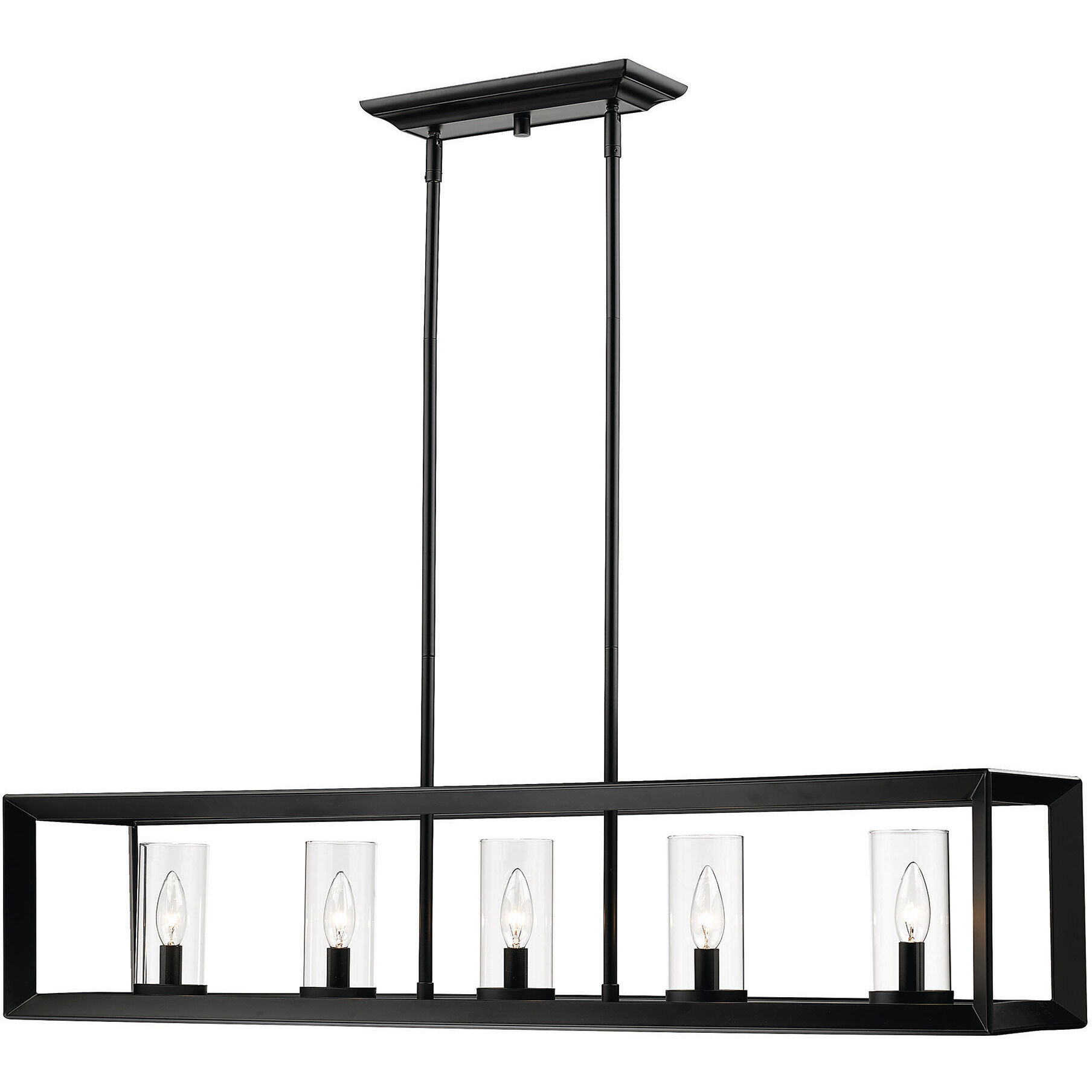 Smyth Island Light Ceiling Light in Matte Black, Clear Glass