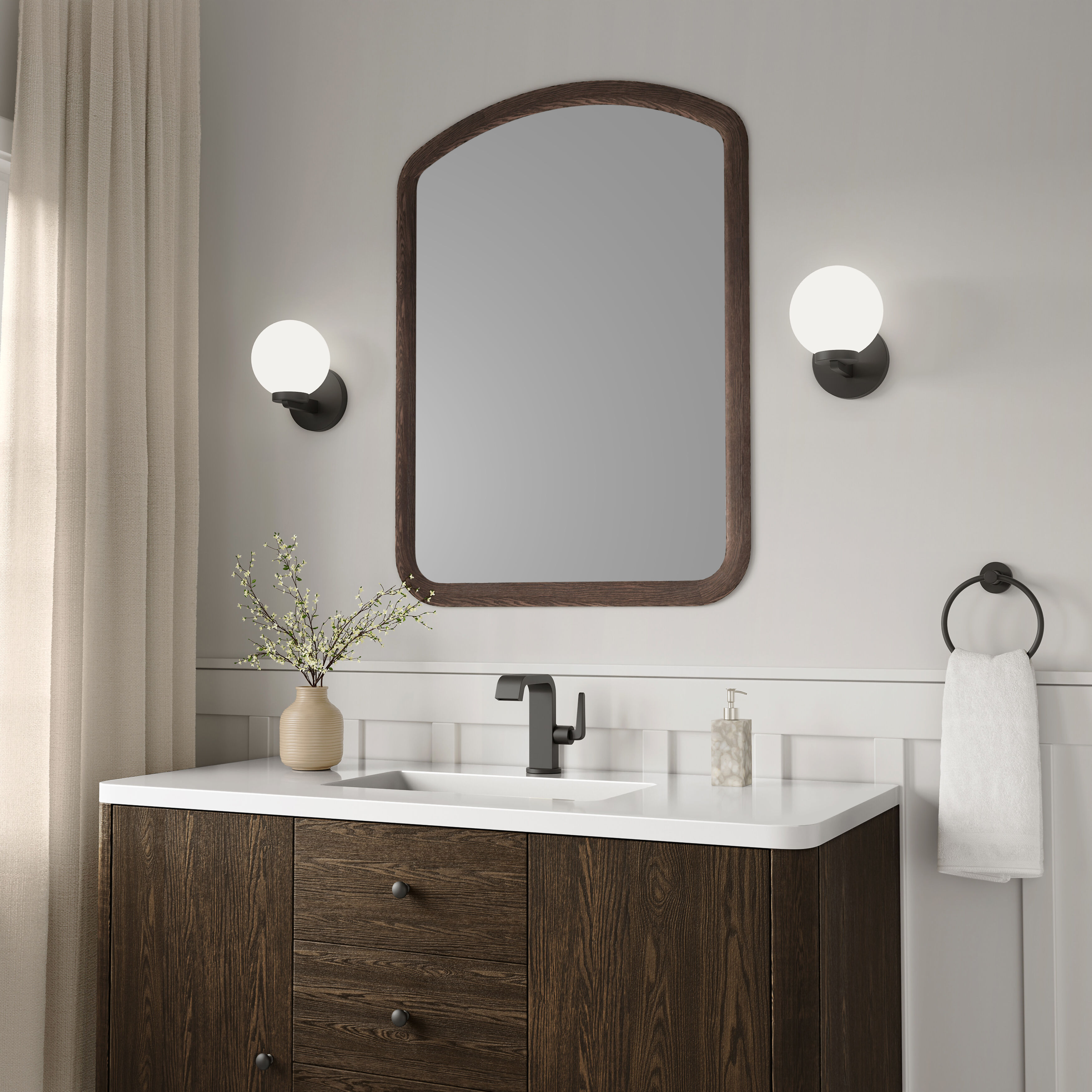 Ardeva 1 Light 6 inch Matte Black Wall Sconce Wall Light