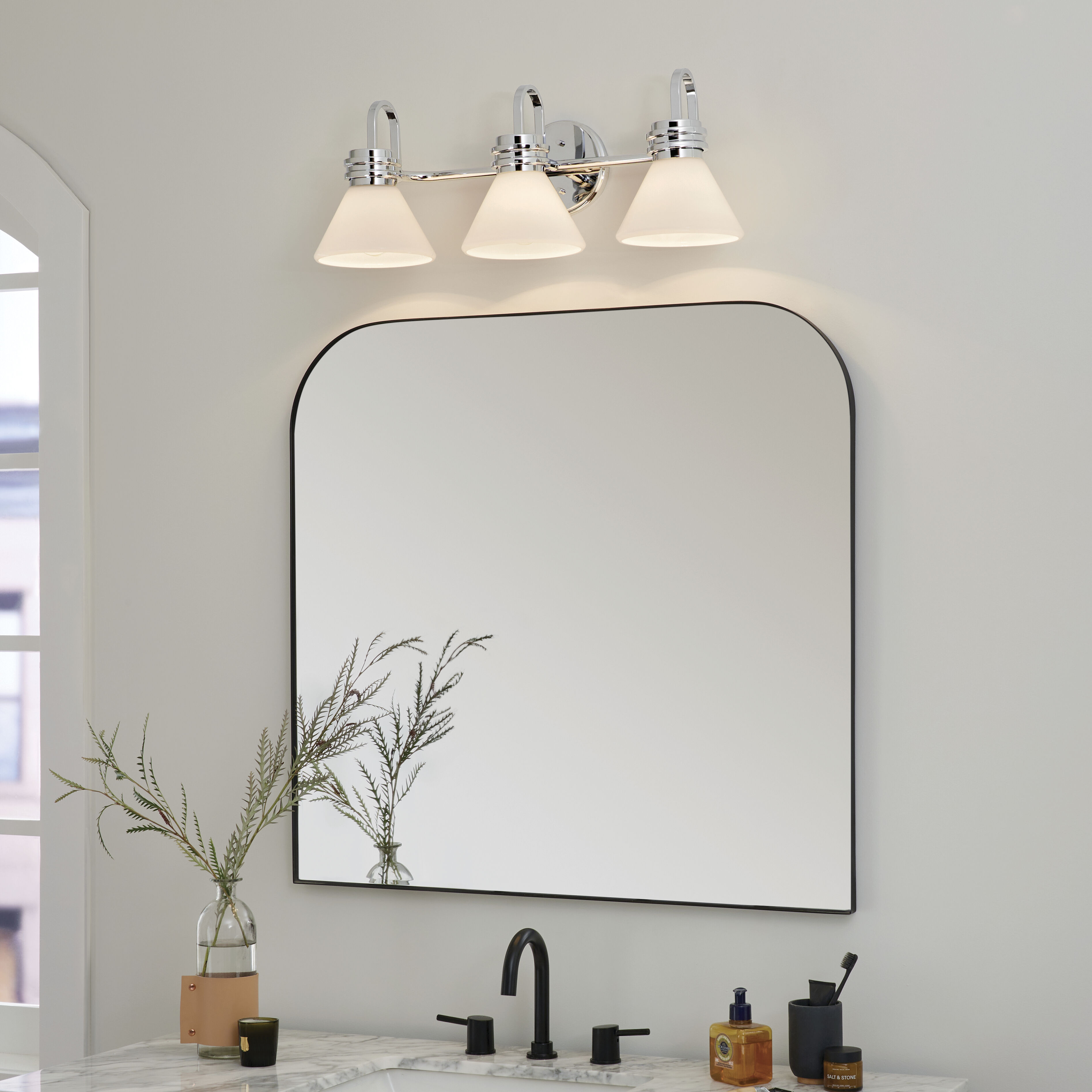 Farum LED 26 inch Chrome Bathroom Vanity Light Wall Light