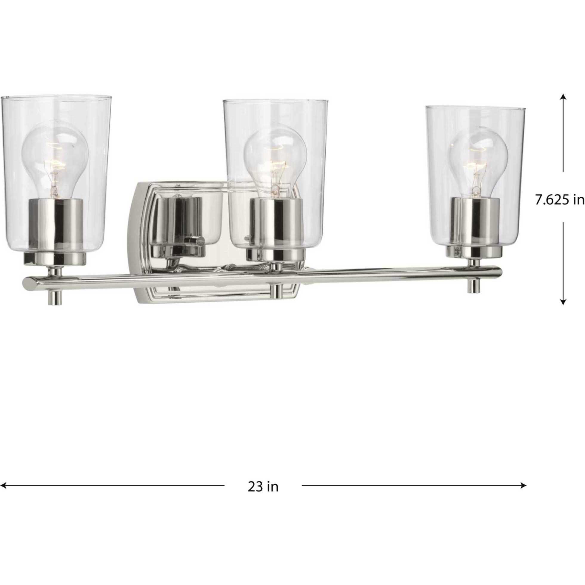 Adley 3 Light 23 inch Polished Nickel Bath Vanity Wall Light