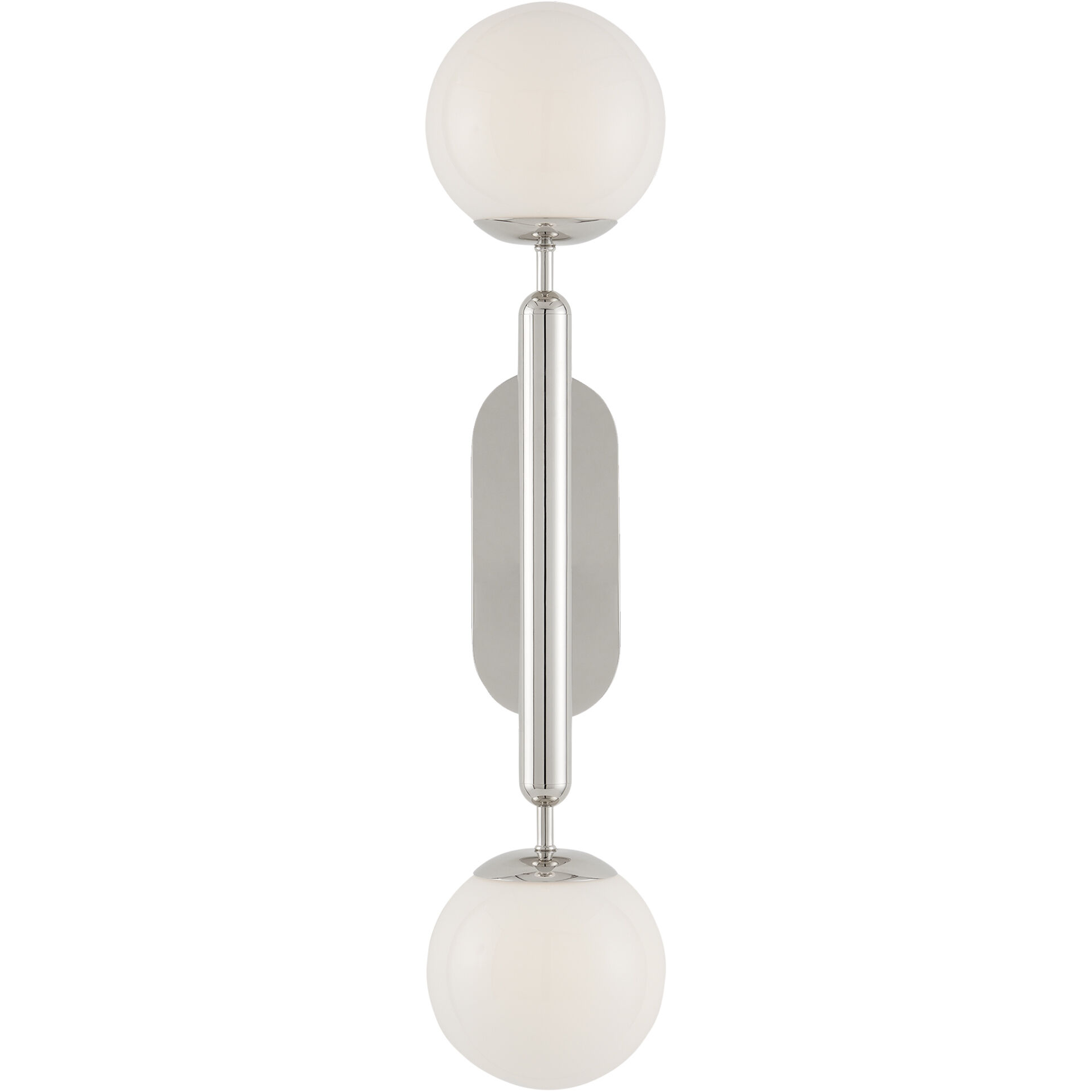 Barbican 2 Light 6.5 inch Polished Nickel and White Bath Sconce Wall Light