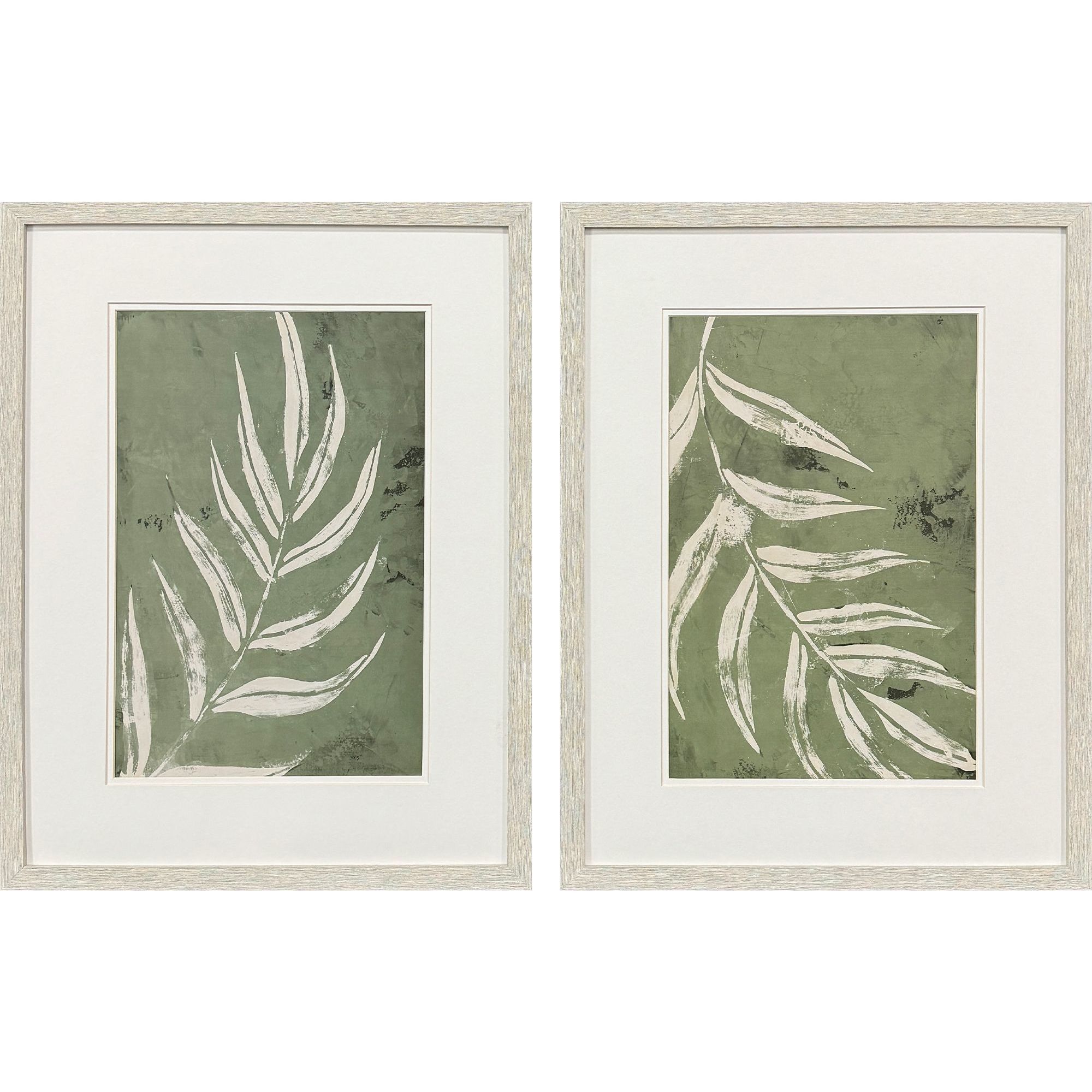 Palm Leaf Green and Beige Framed Art, Propac