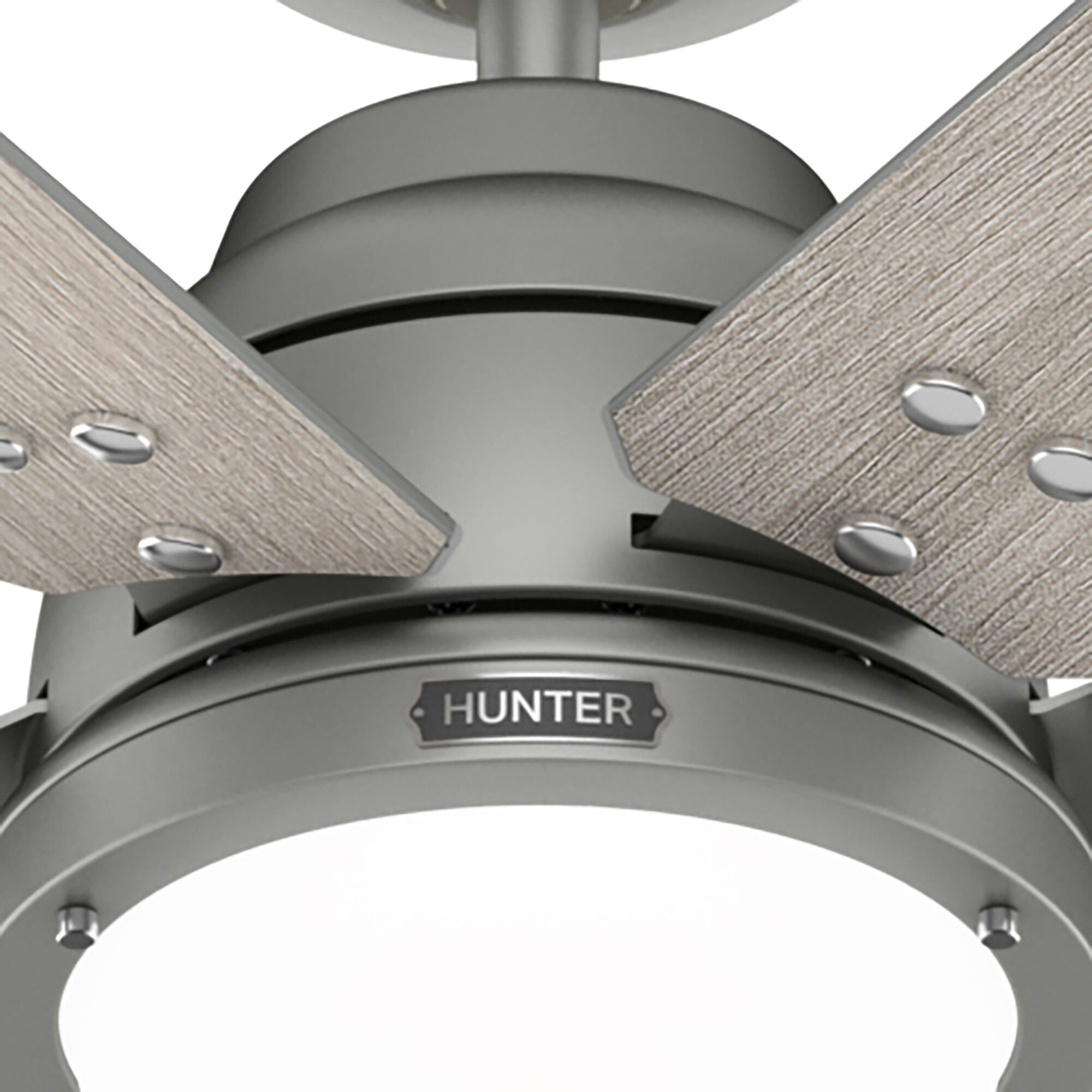Gravity 72 inch Matte Silver with Light Gray Oak Blades Ceiling Fan
