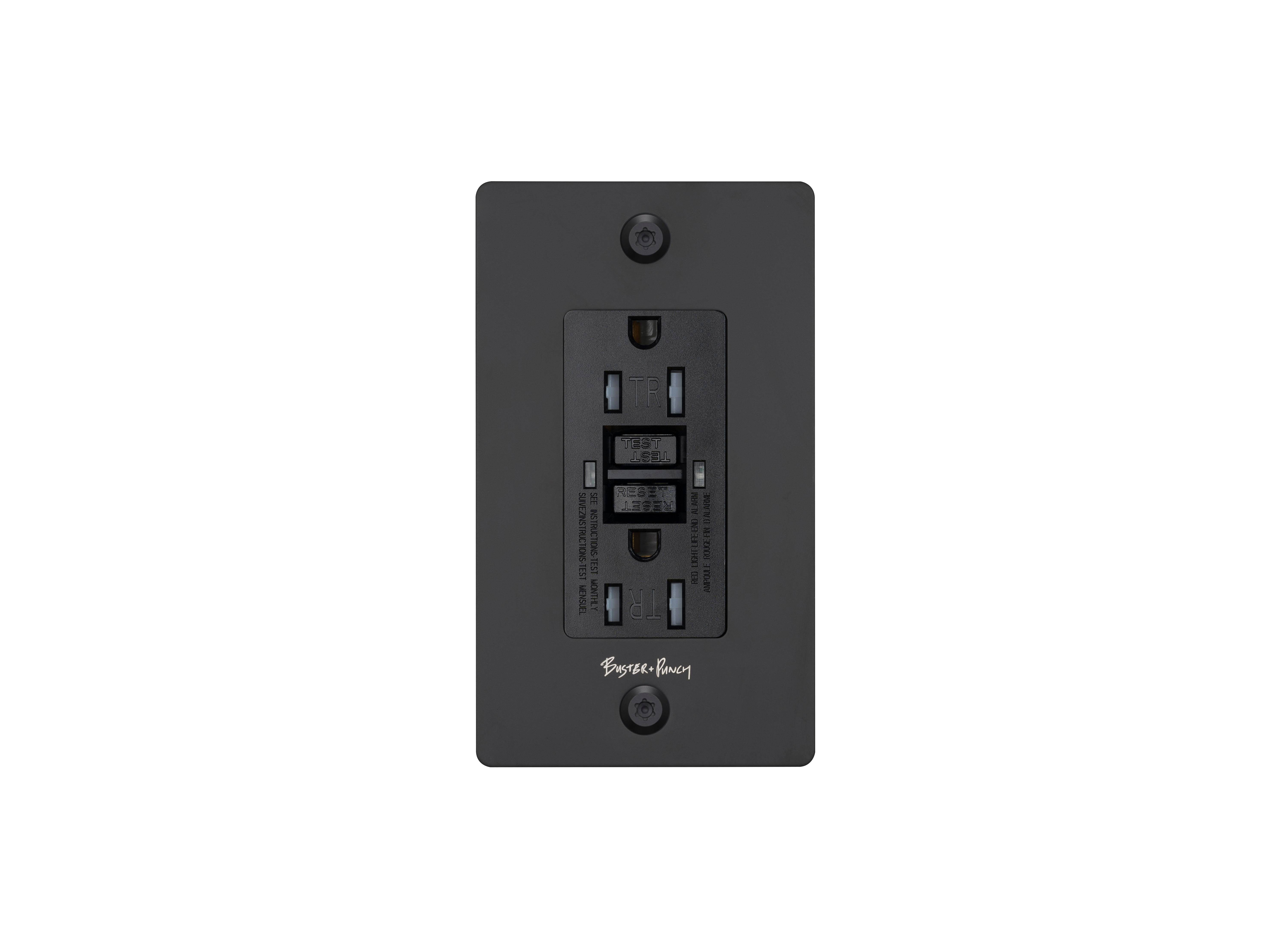 1G Duplex 125 Black Outlet, GFCI