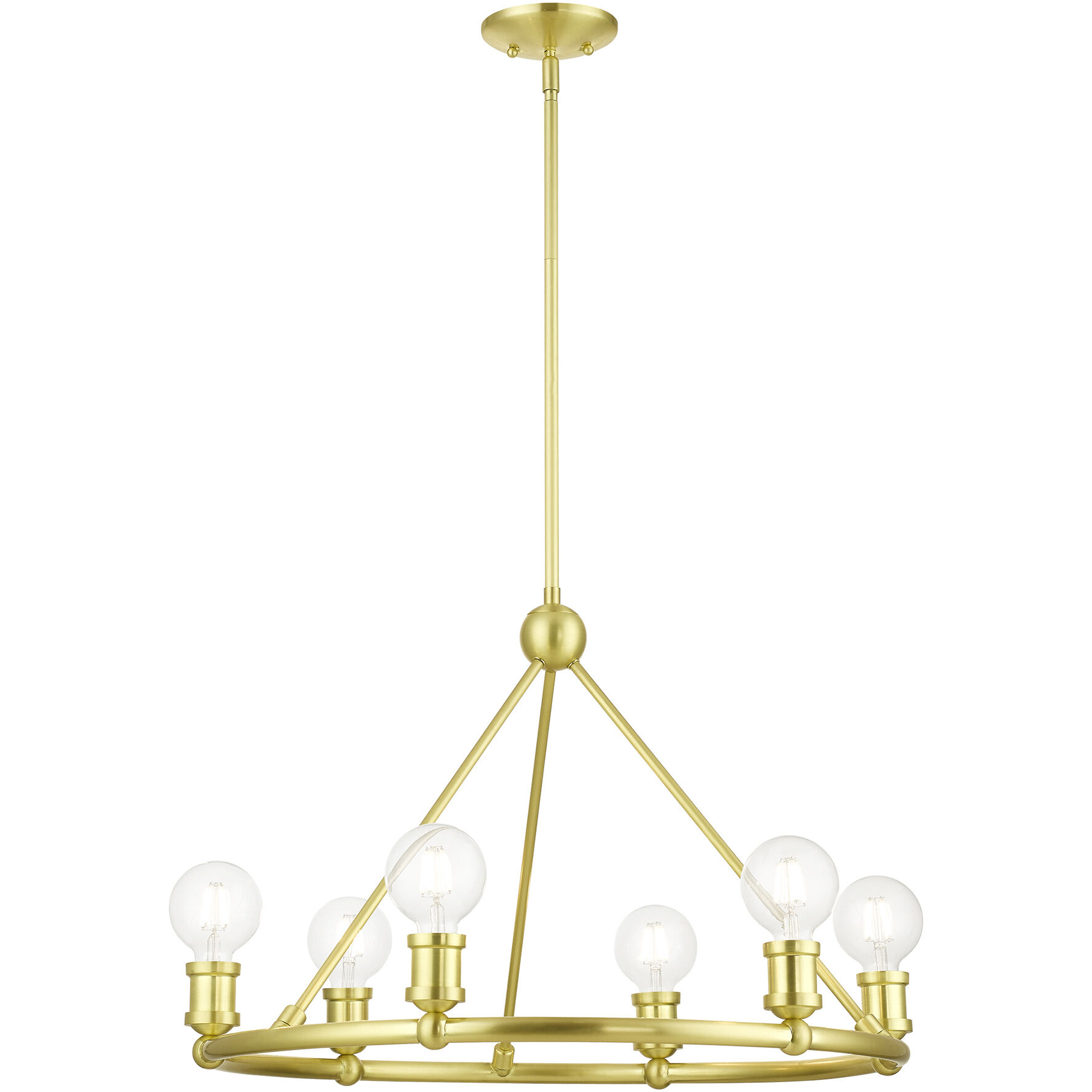 Lansdale 6 Light 25 inch Satin Brass Chandelier Ceiling Light