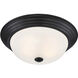 Decorative 2 Light 13 inch Oil Rubbed Bronze Flushmount Ceiling Light in Etched, Medium