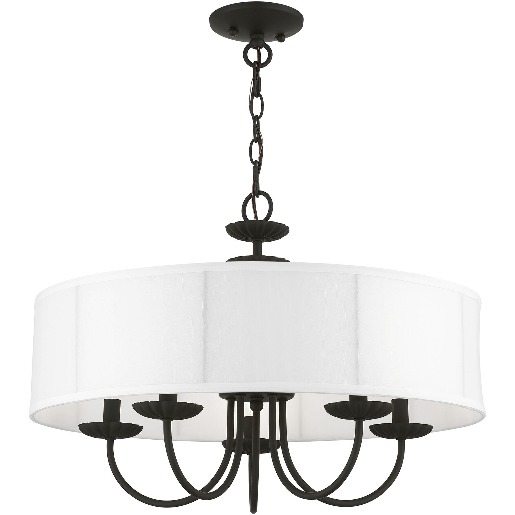 Brookdale 5 Light 23 inch Black Pendant Chandelier Ceiling Light
