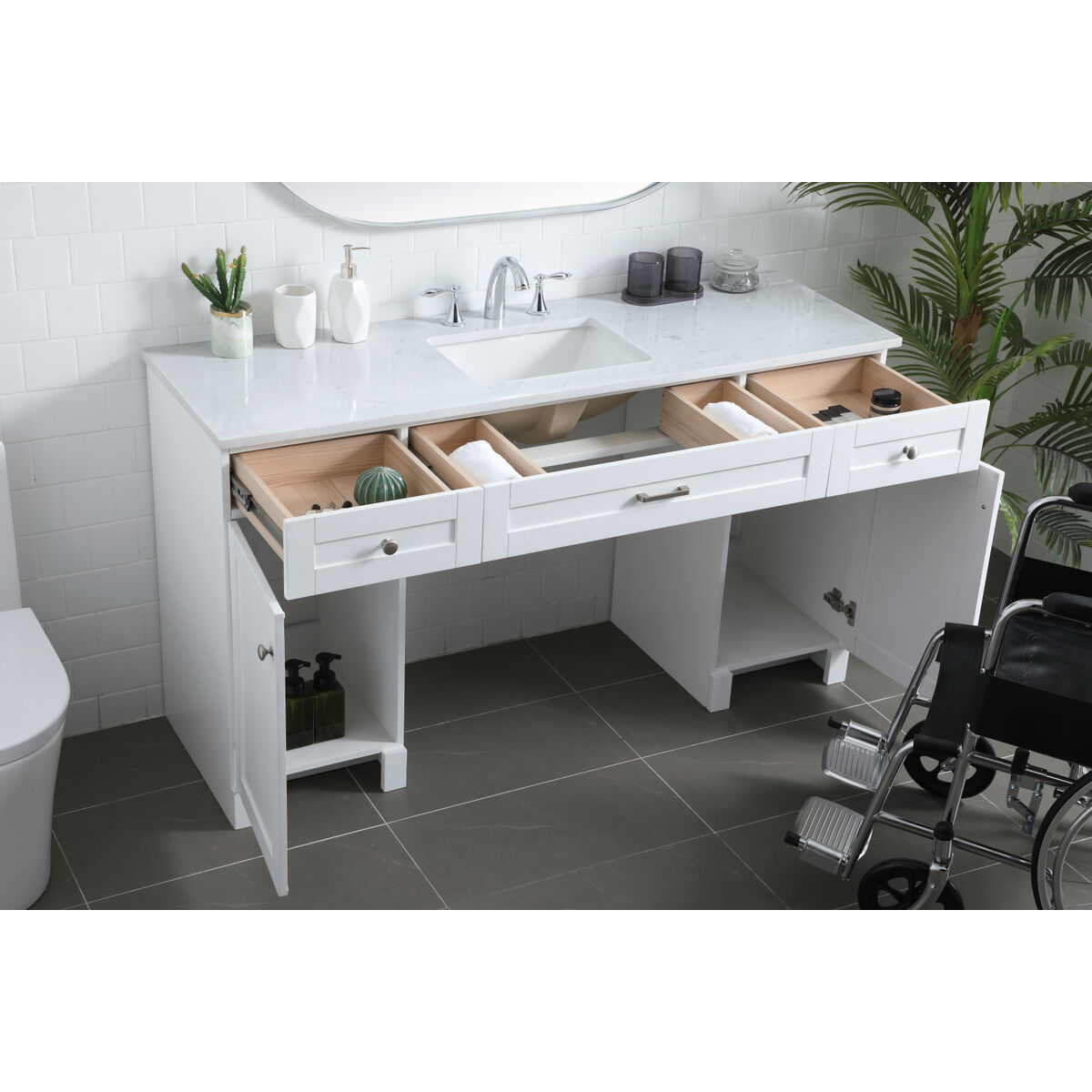 Cooper 60 X 19 X 34 inch White Vanity Sink Set