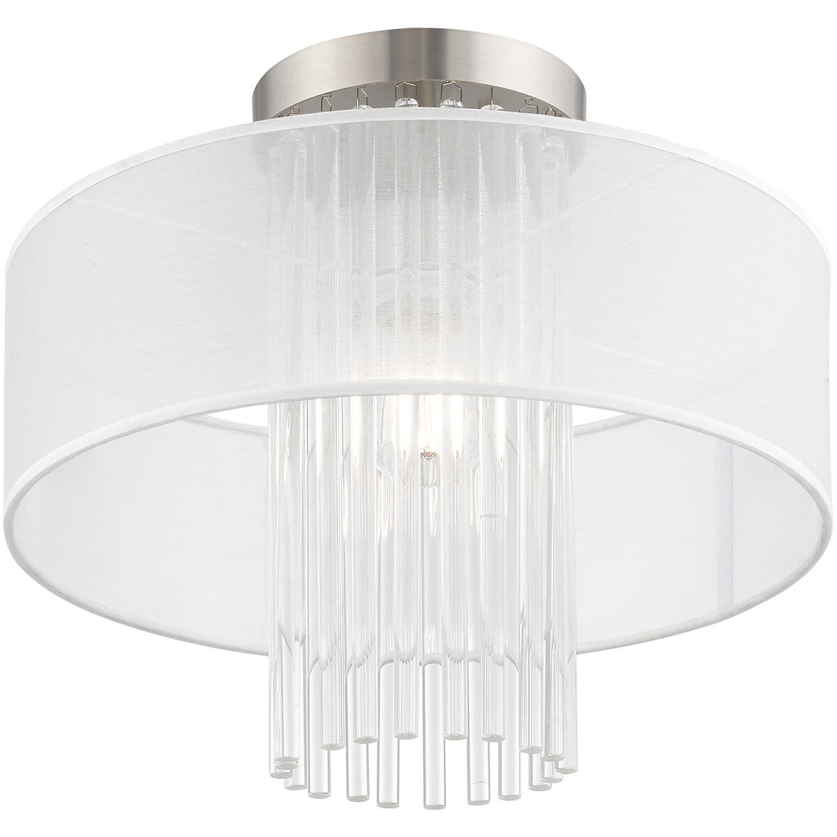 Alexis 1 Light 15 inch Brushed Nickel Semi-Flush Mount Ceiling Light
