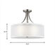Elmwood Park 3 Light 19 inch Brushed Nickel Semi-Flush Mount Ceiling Light
