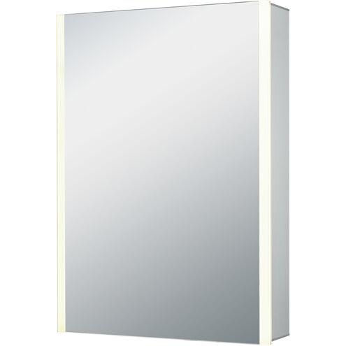 Glow 27.6 X 19.7 inch Mirror with Brushed Aluminum Wall Mirror Cabinet