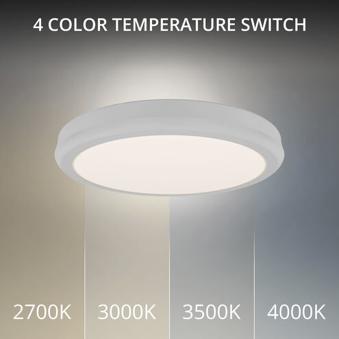 Parthenon LED 10 inch White Flush Mount Ceiling Light in 3500K, dweLED