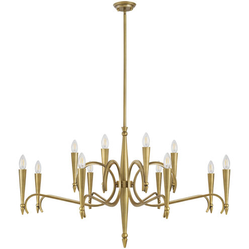 Tremont 12 Light 44 inch Riviera Brass Chandelier Ceiling Light