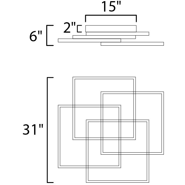 Traverse LED LED 31 inch Black Flush Mount Ceiling Light