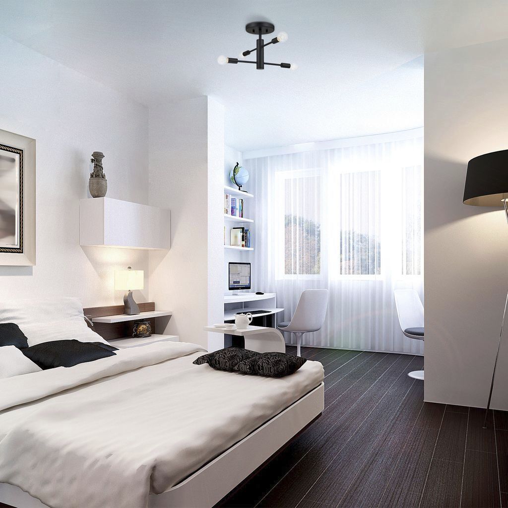 Arlo 4 Light 14.25 inch Matte Black Semi Flush Mount Ceiling Light