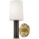 Declan 1 Light 6.75 inch Heritage Brass with Black Oxide Bath Light Wall Light