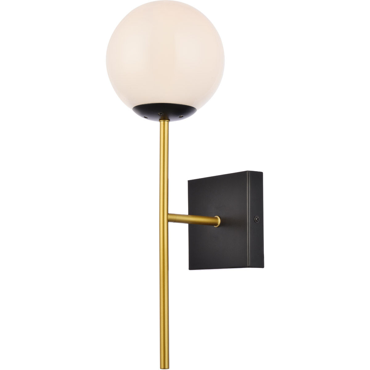 Neri 1 Light 7 inch Black and Brass Bath Sconce Wall Light