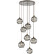 Terra 8 Light Flat Bronze Chandelier Ceiling Light, Round Multi-Port