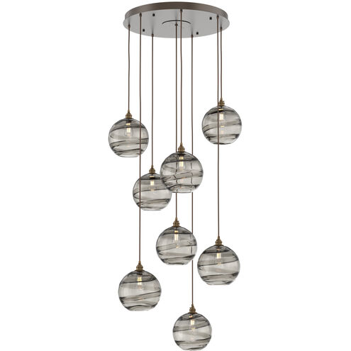 Terra 8 Light Flat Bronze Chandelier Ceiling Light, Round Multi-Port