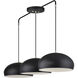 Domma 3 Light 48 inch Black with Brushed Nickel Accents Linear Chandelier Ceiling Light, Extra Large