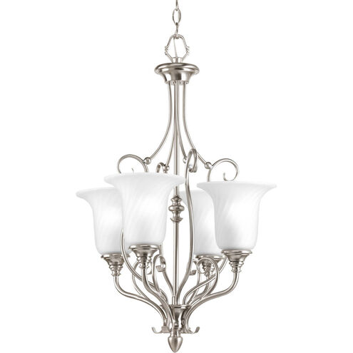 Kensington 4 Light 18 inch Brushed Nickel Close-to-Ceiling Ceiling Light in Swirl Etched Glass