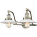 Franklin Restoration Halophane LED 18 inch Brushed Satin Nickel Bath Vanity Light Wall Light in Matte White Halophane Glass, Franklin Restoration