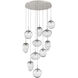 Cosmos LED LED 37.8 inch Beige Silver Chandelier Ceiling Light, Round Multi-Port