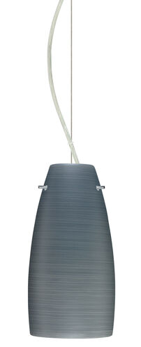 Tao LED Satin Nickel Pendant Ceiling Light in Titan Glass